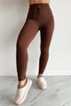 In Routine Drawstring Active Leggings (Espresso)