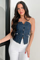 Radiate Strength Strapless Denim Top (Dark) - NanaMacs