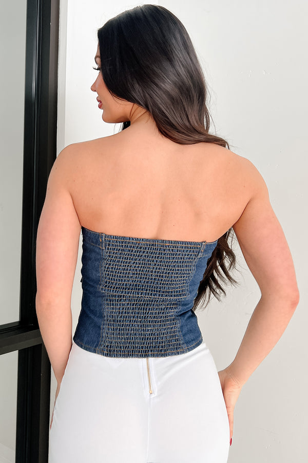 Radiate Strength Strapless Denim Top (Dark) - NanaMacs