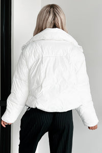 Say Freeze Nylon Puffer Jacket (Pearl White) - NanaMacs