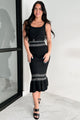 Comfort In The Quiet Rib Knit Midi Dress (Black) - NanaMacs