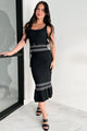 Comfort In The Quiet Rib Knit Midi Dress (Black) - NanaMacs