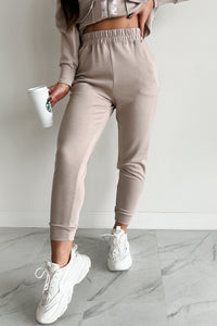 Cool As A Cucumber Hoodie & Sweatpants Set (Taupe) - NanaMacs