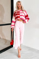 I Chose You Colorblock Crop Sweater (Red/Multi) - NanaMacs