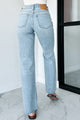 Enid High Rise Distressed Sneak Peek Straight Leg Jeans (Medium Light)