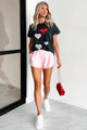 Expected Outcomes Faux Leather Shorts (Pink) - NanaMacs