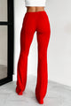 Take Me Home Ribbed Flare Pants (Red)-Ships by 1/20 - NanaMacs