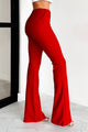 Take Me Home Ribbed Flare Pants (Red)-Ships by 1/20 - NanaMacs