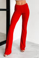 Take Me Home Ribbed Flare Pants (Red)-Ships by 1/20 - NanaMacs