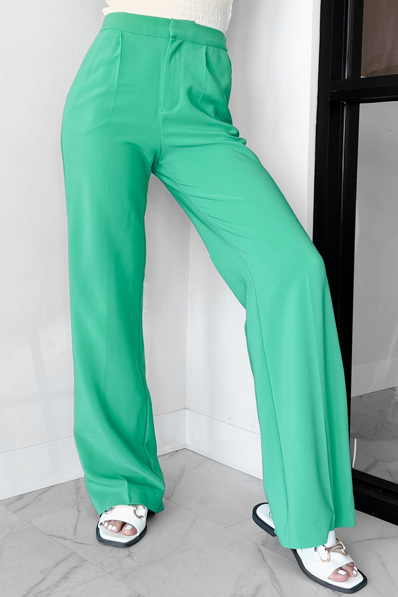 Women's Pressure's On Straight Leg Dress Pants in Mint Green - Size L Women's Pressure's On Straight Leg Dress Pants in Mint Green - Size L