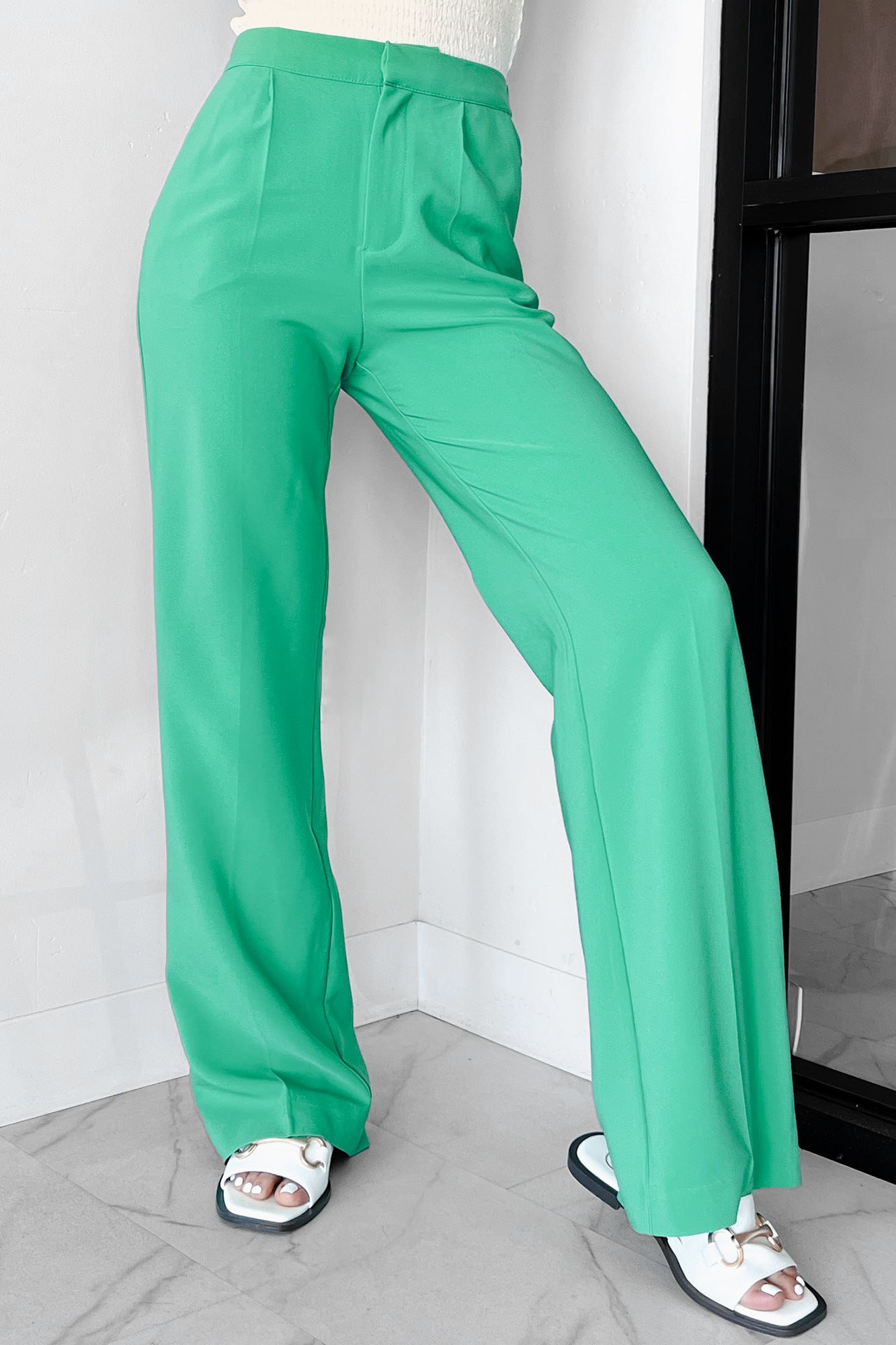 Pressure's On Straight Leg Dress Pants (Mint Green) - NanaMacs