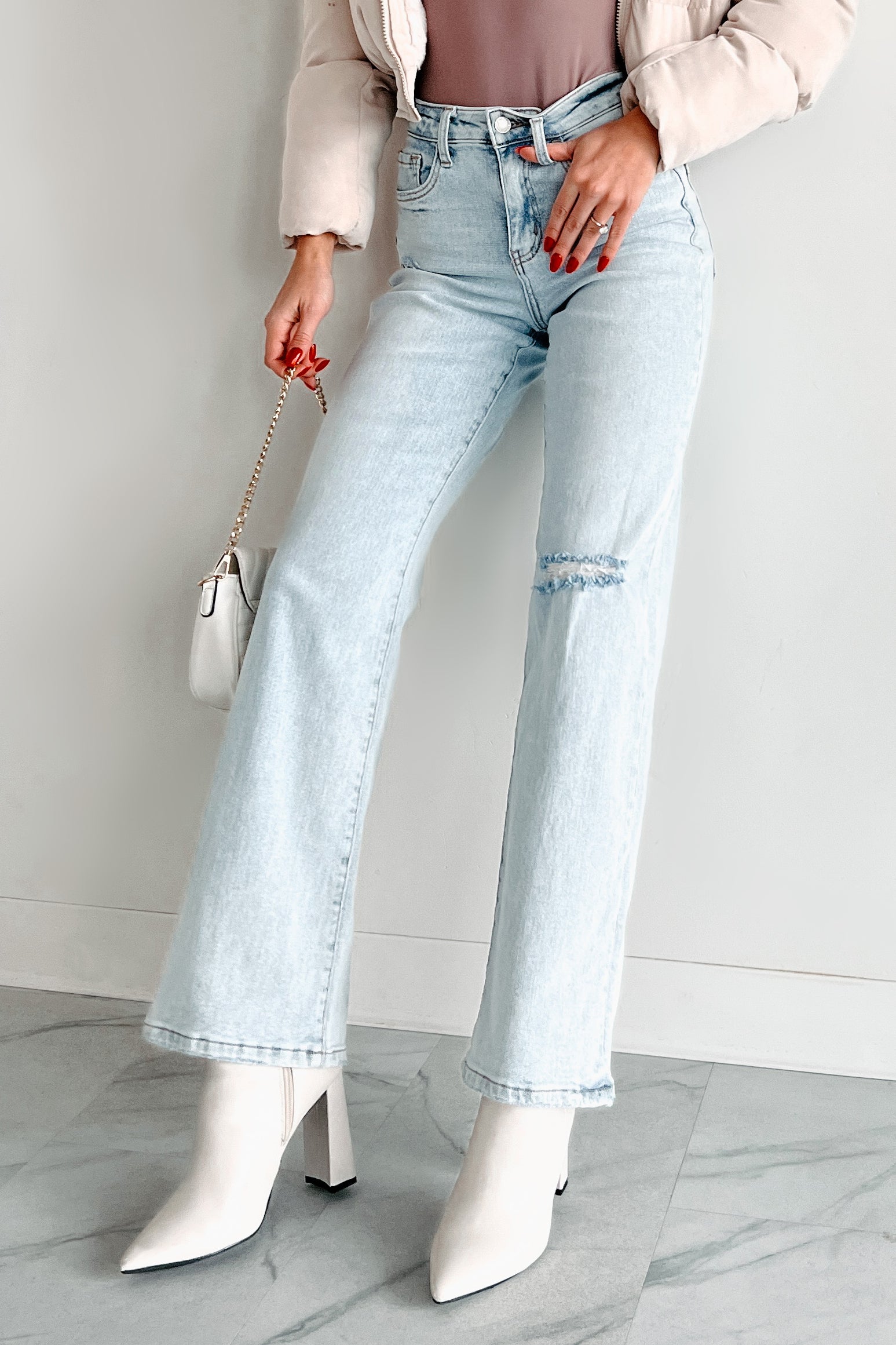 DOORBUSTER Demi High Rise Flying Monkey 90's Vintage Flare Jeans (Light) - NanaMacs