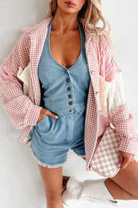 Charmingly Sweet Oversized Patchwork Shacket (Pink Multi) - NanaMacs