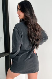 Essentially Comfortable Oversized Sweatshirt Dress (Black) - NanaMacs