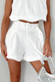 Poetry Of The Heart Crop Top & Shorts Set (White)