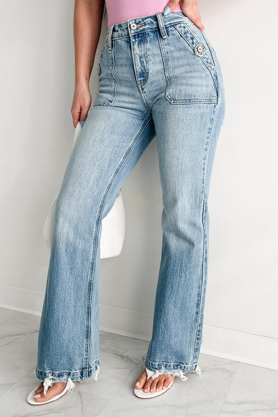 Fitzgerald High Rise Wide Flare Kancan Jeans (Medium) - NanaMacs