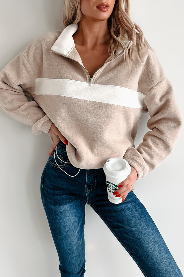 Magic In The Mundane Fleece Pullover (Taupe) - NanaMacs