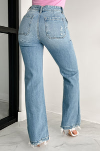 Fitzgerald High Rise Wide Flare Kancan Jeans (Medium) - NanaMacs