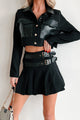 Different Type Of Girl Crop Jacket & Skirt Set (Black) - NanaMacs