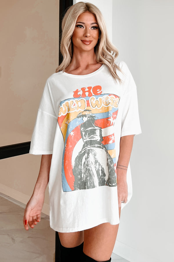 "The Wild West" Oversized Graphic Tee (Ivory) - NanaMacs