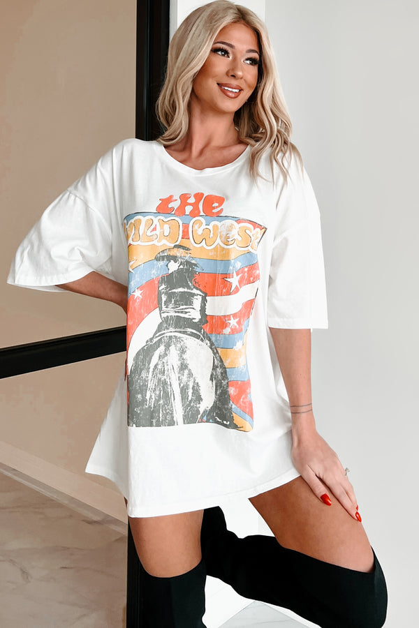 "The Wild West" Oversized Graphic Tee (Ivory) - NanaMacs