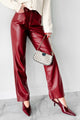 Lexly Judy Blue High Rise Tummy Control Faux Leather Pants (Red) - NanaMacs