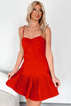 Roses For Myself Sweetheart Mini Dress (Red) - NanaMacs