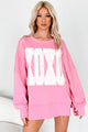 A Loving Aura 'XOXO' Terry Graphic Long Sleeve Top (Pink) - NanaMacs