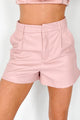 My Way Is Better Faux Leather Shorts (Pink) - NanaMacs