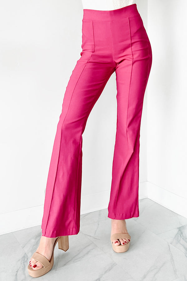 Make The Decisions High Waist Flare Pants (Hot Pink) - NanaMacs