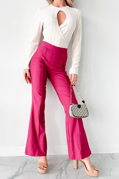 Make The Decisions High Waist Flare Pants (Hot Pink) - NanaMacs