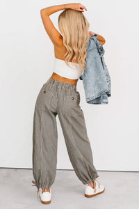 Restless Heart Striped Wide Leg Drawstring Pants (Latte) - NanaMacs