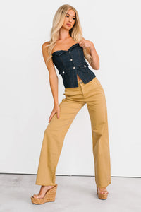 Radiate Strength Strapless Denim Top (Dark) - NanaMacs