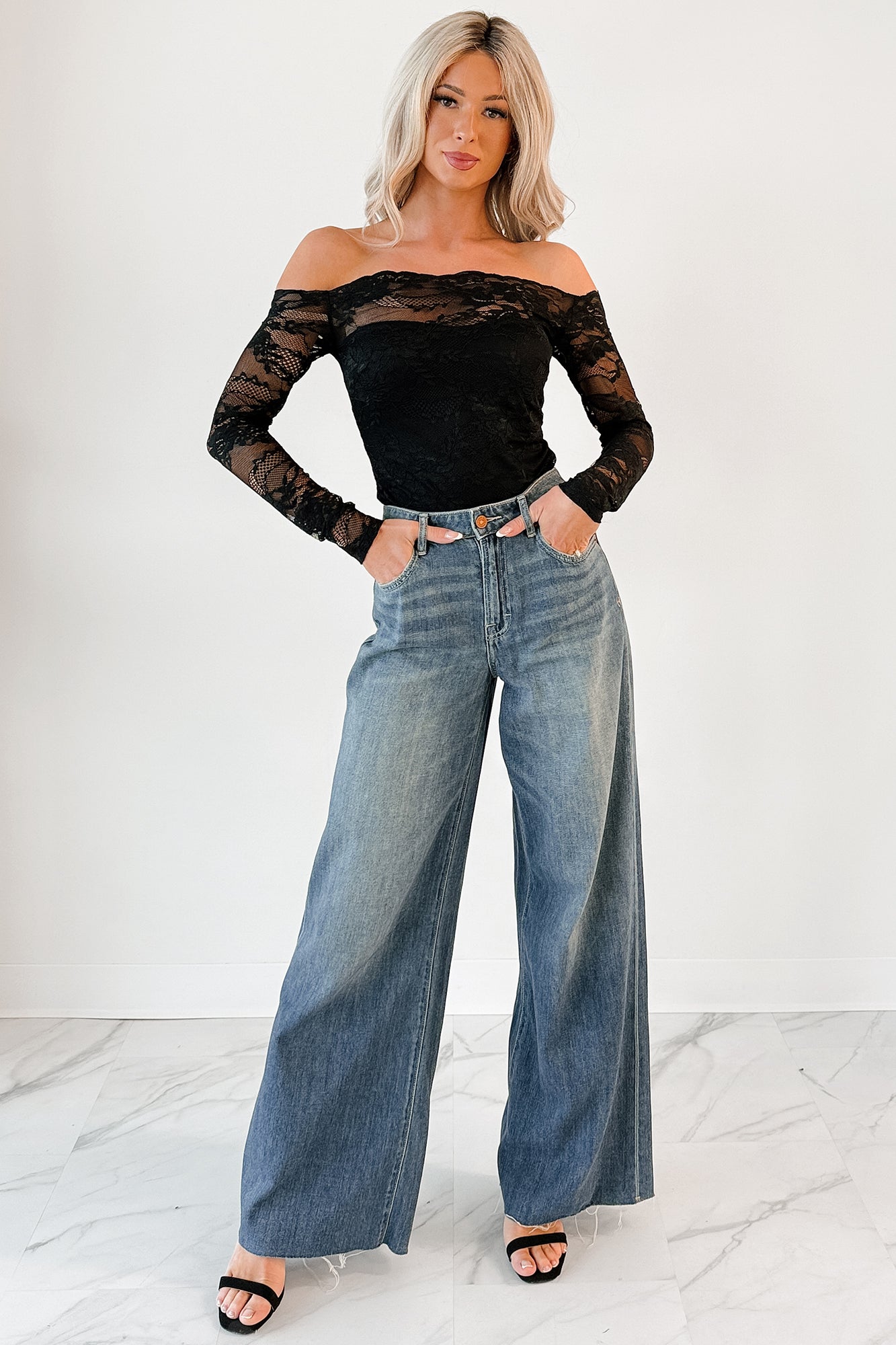 Embracing You Floral Mesh Bodysuit (Black) - NanaMacs