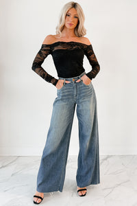 Embracing You Floral Mesh Bodysuit (Black) - NanaMacs