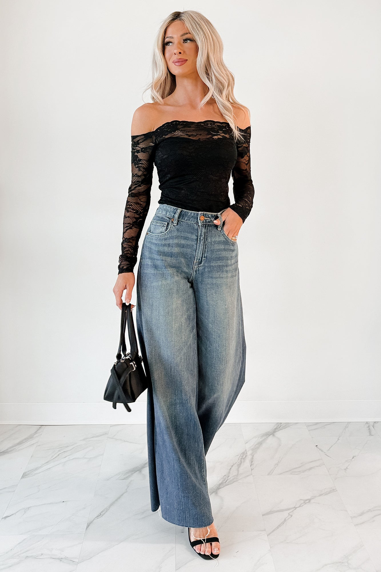 Embracing You Floral Mesh Bodysuit (Black) - NanaMacs