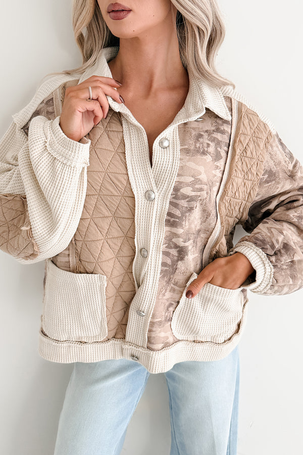 Ever Present Patchwork Quilt POL Jacket (Oat/Chocolate)