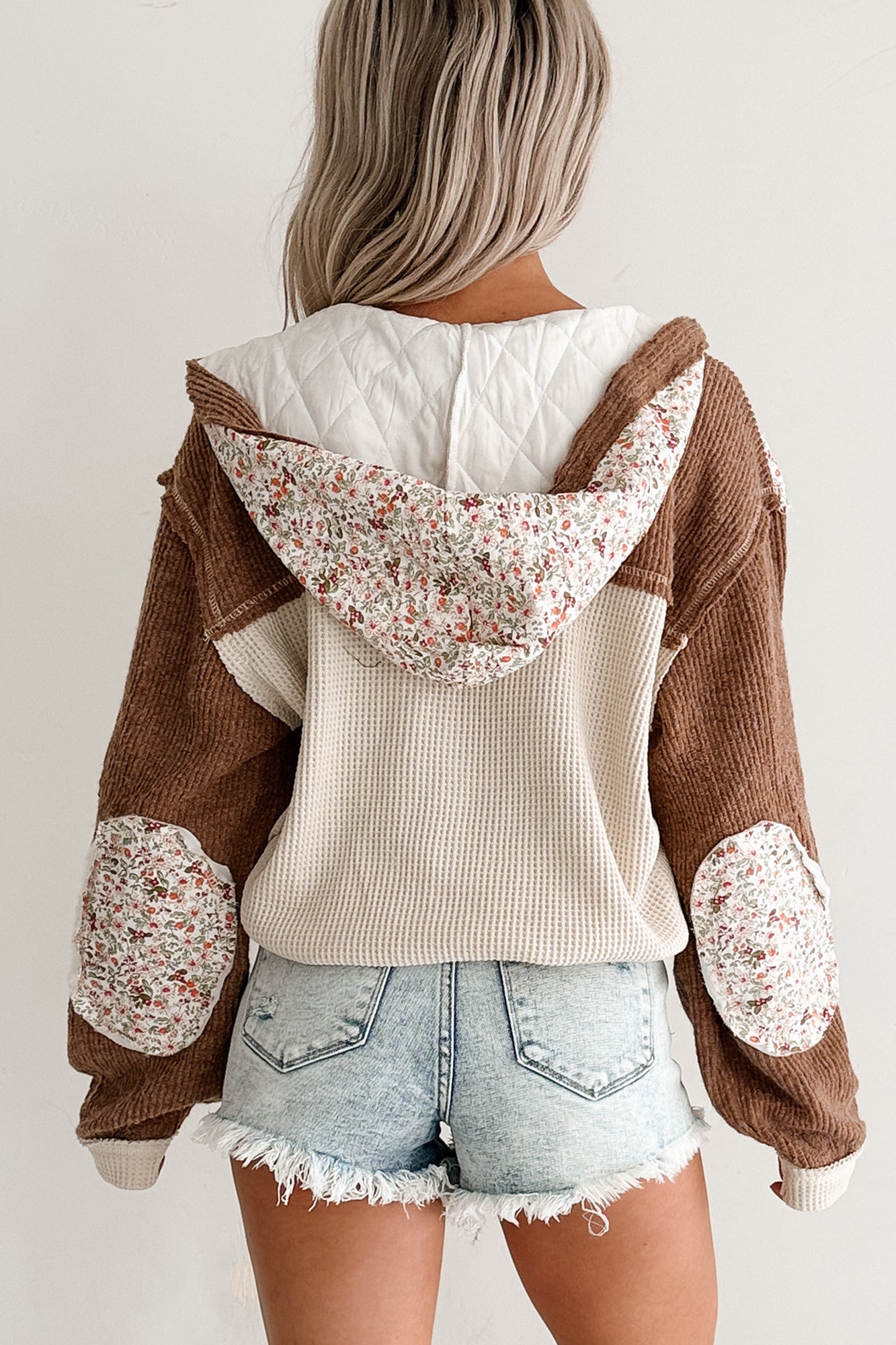 Joyful Hearts POL Hooded Patchwork Jacket (Oat Chocolate)