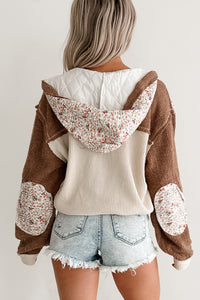 Joyful Hearts POL Hooded Patchwork Jacket (Oat Chocolate)