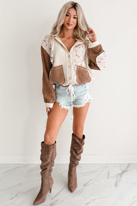 Joyful Hearts POL Hooded Patchwork Jacket (Oat Chocolate)