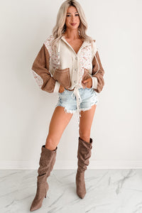 Joyful Hearts POL Hooded Patchwork Jacket (Oat Chocolate)