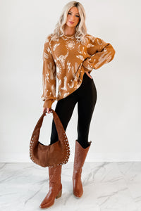 Dusty Roads Western Graphic Sweater (Camel) - NanaMacs
