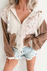 Joyful Hearts POL Hooded Patchwork Jacket (Oat Chocolate)