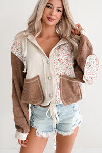 Joyful Hearts POL Hooded Patchwork Jacket (Oat Chocolate)