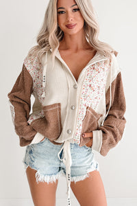 Joyful Hearts POL Hooded Patchwork Jacket (Oat Chocolate)