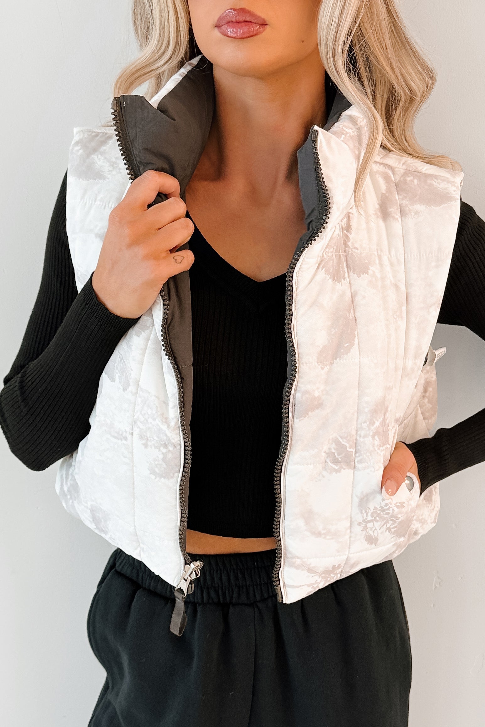 Ellery Papermoon Reversible Puffer Vest (White/Grey) - NanaMacs