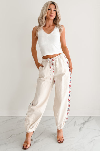 Henna POL Contrast Stripe Jogger Pants (Natural)