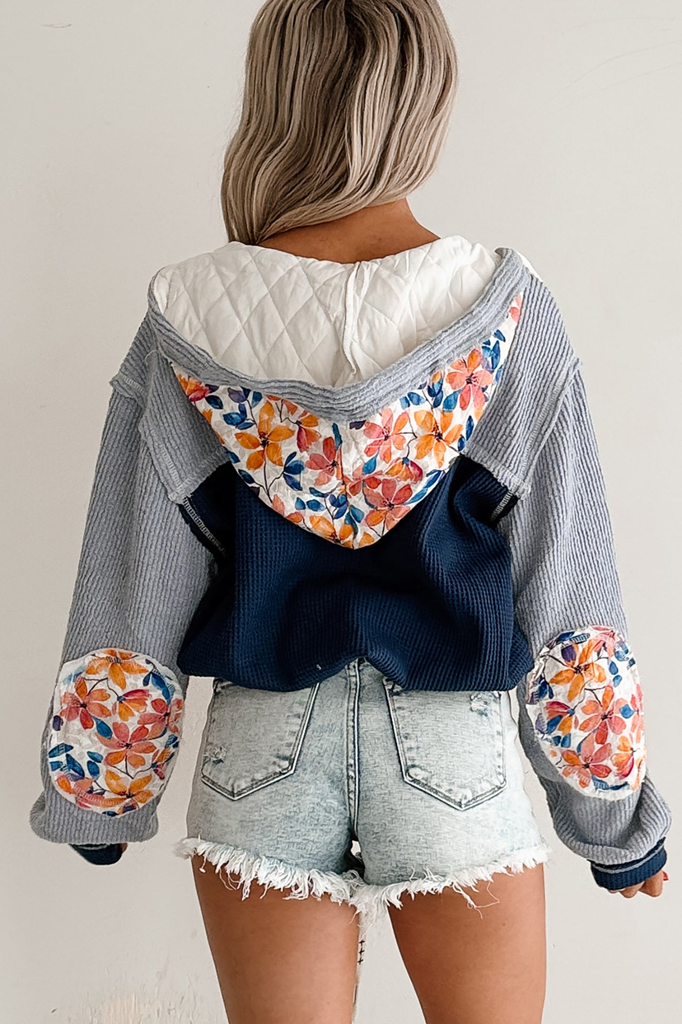 Joyful Hearts POL Hooded Patchwork Jacket (Indigo)