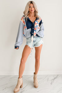 Joyful Hearts POL Hooded Patchwork Jacket (Indigo)