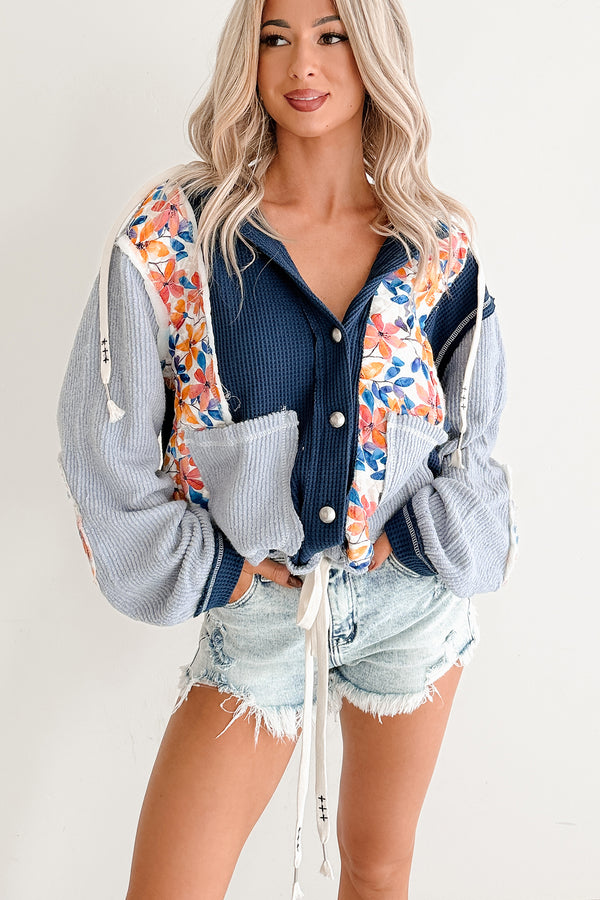 Joyful Hearts POL Hooded Patchwork Jacket (Indigo)